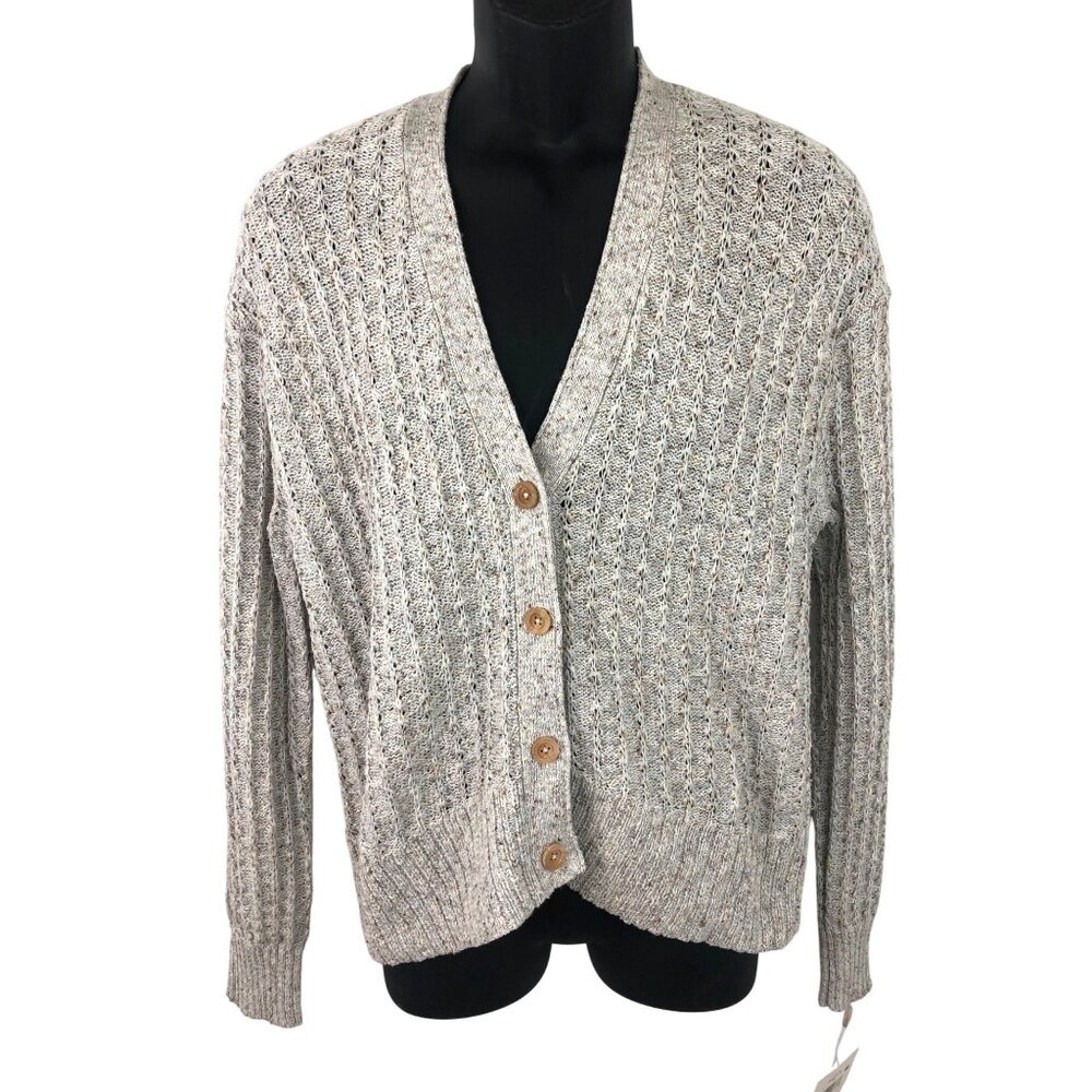Falls Creek Women's Size Medium Multicolored Long Sleeve Cropped Cardigan